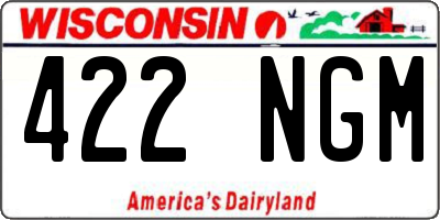 WI license plate 422NGM