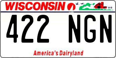WI license plate 422NGN
