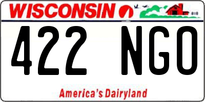 WI license plate 422NGO