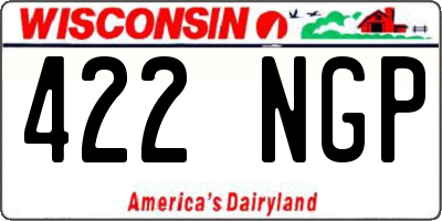 WI license plate 422NGP