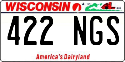 WI license plate 422NGS