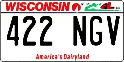 WI license plate 422NGV