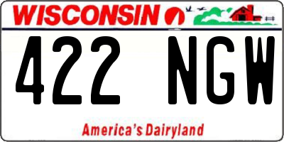 WI license plate 422NGW
