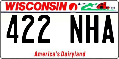 WI license plate 422NHA