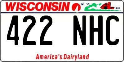 WI license plate 422NHC