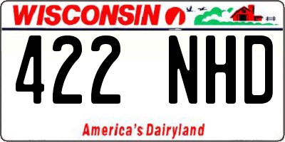 WI license plate 422NHD
