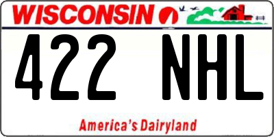 WI license plate 422NHL