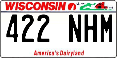 WI license plate 422NHM