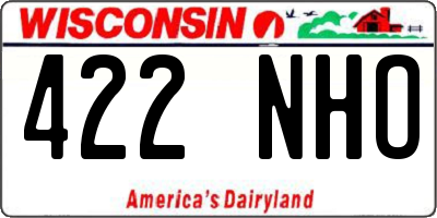 WI license plate 422NHO
