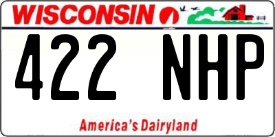 WI license plate 422NHP