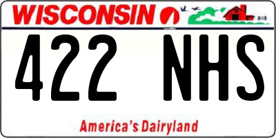 WI license plate 422NHS