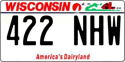 WI license plate 422NHW