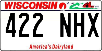 WI license plate 422NHX