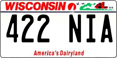 WI license plate 422NIA
