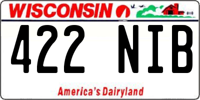 WI license plate 422NIB