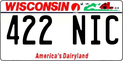 WI license plate 422NIC