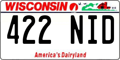 WI license plate 422NID