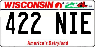 WI license plate 422NIE