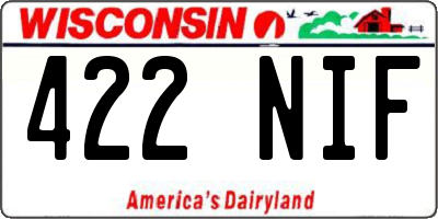 WI license plate 422NIF