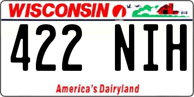 WI license plate 422NIH