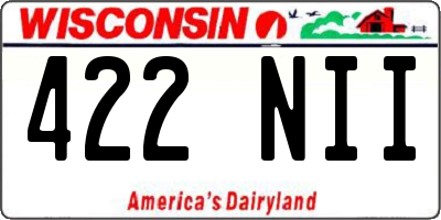 WI license plate 422NII