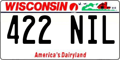 WI license plate 422NIL