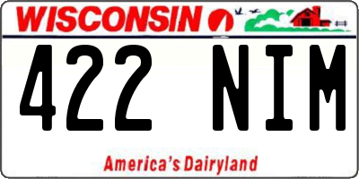 WI license plate 422NIM