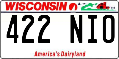 WI license plate 422NIO