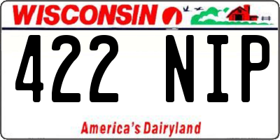 WI license plate 422NIP