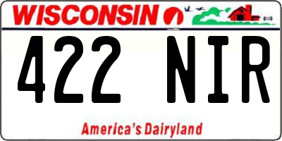 WI license plate 422NIR