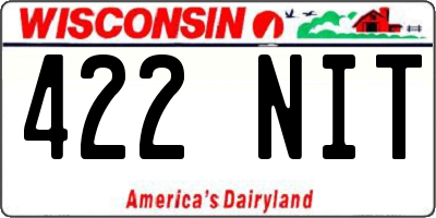 WI license plate 422NIT