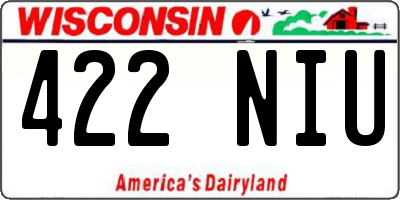 WI license plate 422NIU