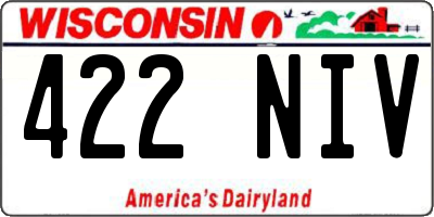 WI license plate 422NIV