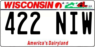 WI license plate 422NIW