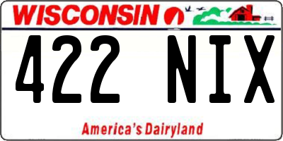 WI license plate 422NIX
