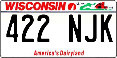 WI license plate 422NJK