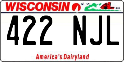 WI license plate 422NJL