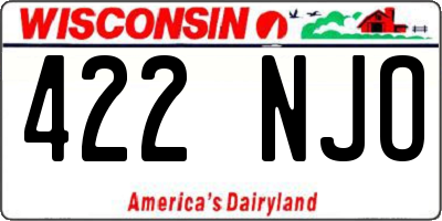 WI license plate 422NJO