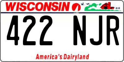 WI license plate 422NJR