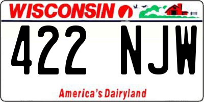 WI license plate 422NJW
