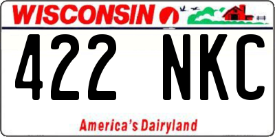 WI license plate 422NKC