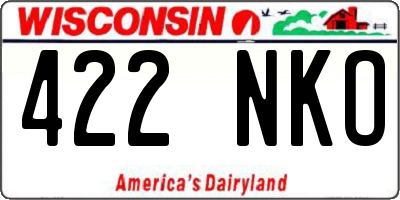 WI license plate 422NKO