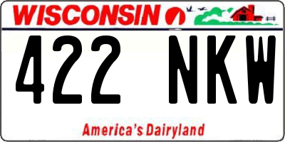 WI license plate 422NKW