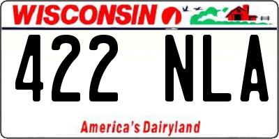WI license plate 422NLA