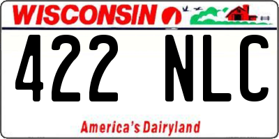 WI license plate 422NLC