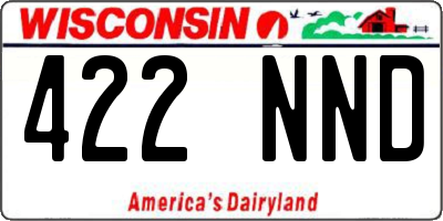 WI license plate 422NND