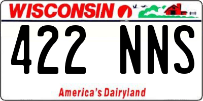 WI license plate 422NNS