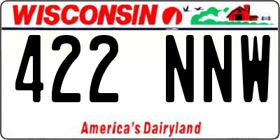 WI license plate 422NNW