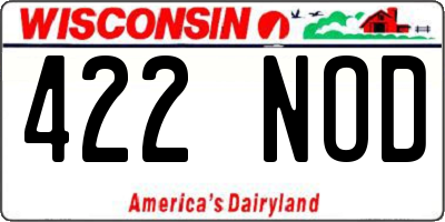 WI license plate 422NOD