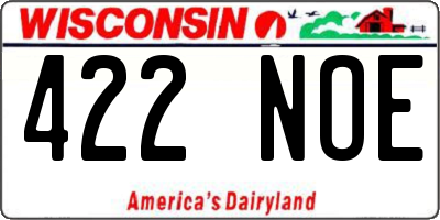 WI license plate 422NOE